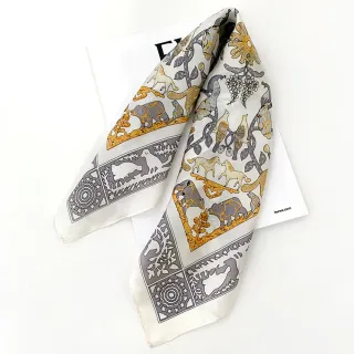 【達克公爵】真絲絲巾航海印花兩用氣質絲巾圍巾(100%桑蠶絲)