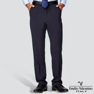 【Emilio Valentino 范倫提諾】輕量彈性平面西裝褲(深藍)