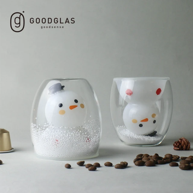 【好玻GOODGLAS】雪人雙層玻璃杯