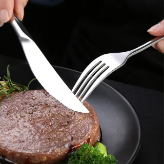 【PUSH!】餐具316不銹鋼叉子刀叉牛排刀叉西餐餐具(刀叉二件套裝E161)