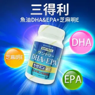 【Suntory 三得利】魚油DHA&EPA+芝麻明E x 1瓶 + 30包(共240顆)