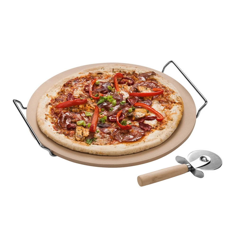 披薩刀+石陶披薩烤盤(33cm)
