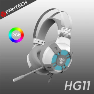 HG11 7.1環繞立體聲RGB耳罩式電競耳機(白色經典款)