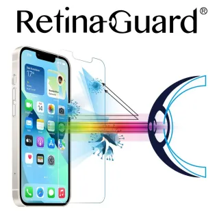 【RetinaGuard 視網盾】iPhone 13 mini 5.4吋 抗菌防藍光玻璃保護膜(iPhone 13 mini)