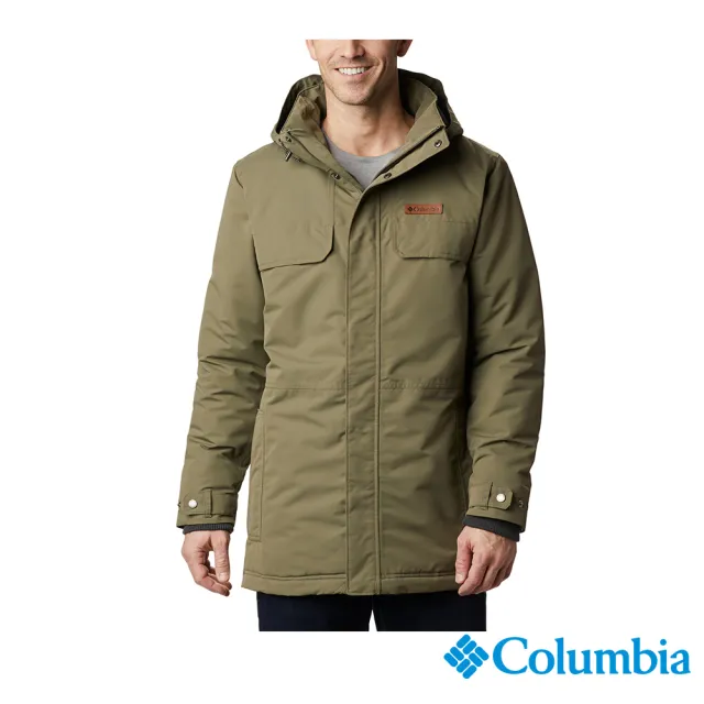 【Columbia 哥倫比亞】男款- Omni-Tech防水保暖連帽外套-軍綠(UWE12490AG / 機能.防水.發熱)