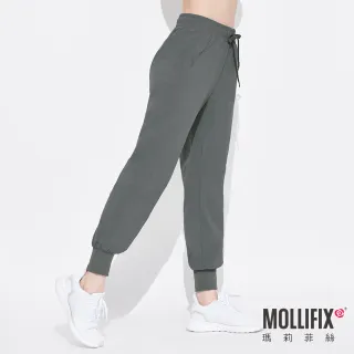 【Mollifix 瑪莉菲絲】銀纖維抗菌系列_修身束口訓練褲(深灰)
