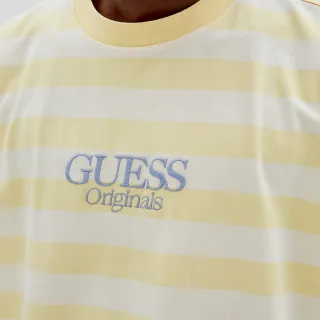 【GUESS】男裝-ORIGINALS系列條紋素色短T-黃(M2GP01KAAU2F20W)