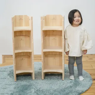 【IKONIH愛可妮】日本檜木: 波浪造型椅(2歲以上適用/多功能椅/長凳/書櫃)