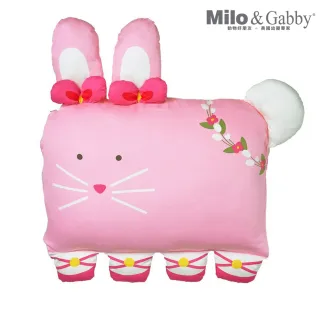 【Milo&Gabby】動物好朋友-超細纖維可水洗兒童枕頭防蟎大枕心+莫代爾大枕套組(Lola花仙子兔兔)