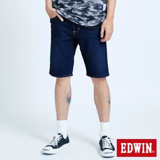 【EDWIN】JERSEYS迦績EJ3透氣復古牛仔短褲-男款(原藍磨)