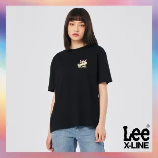 【Lee】X-LINE 滑板小LOGO 女短袖T恤-塗鴉黑(X-LINE 系列)