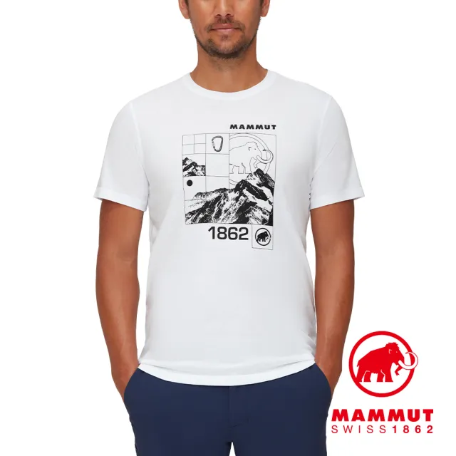 【Mammut 長毛象】Mammut Core T-Shirt Men Tiles 輕便機能短袖T 男款 白色 #1017-04060(網路獨家限定)