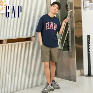 【GAP】男裝 輕透氣系列 通勤直筒休閒短褲(808321-軍綠色)