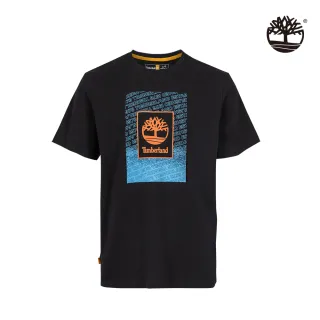 【Timberland】男款黑色有機棉戶外經典圖案短袖T恤(A282T001)