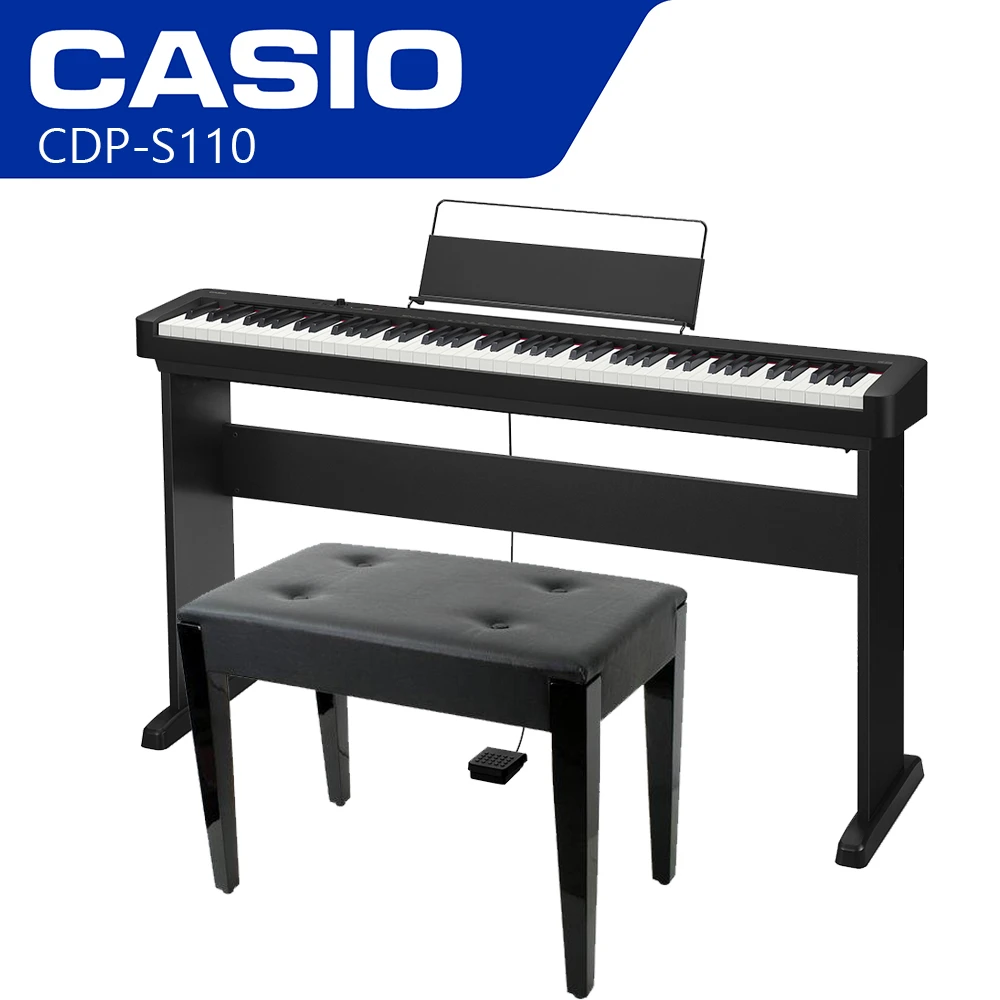 【CASIO 卡西歐】CDP-S110 88鍵電鋼琴 贈鋼琴椅(數位鋼琴 公司貨)