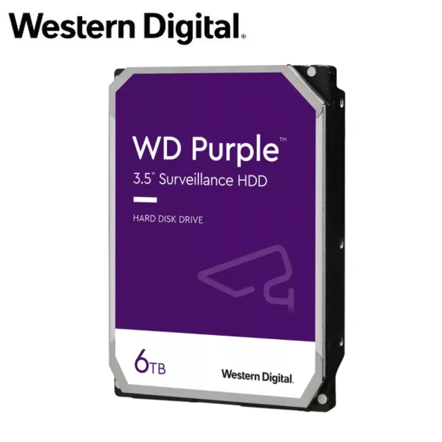 【WD 威騰】紫標 6TB 3.5吋 監控型內接硬碟(WD63PURZ)