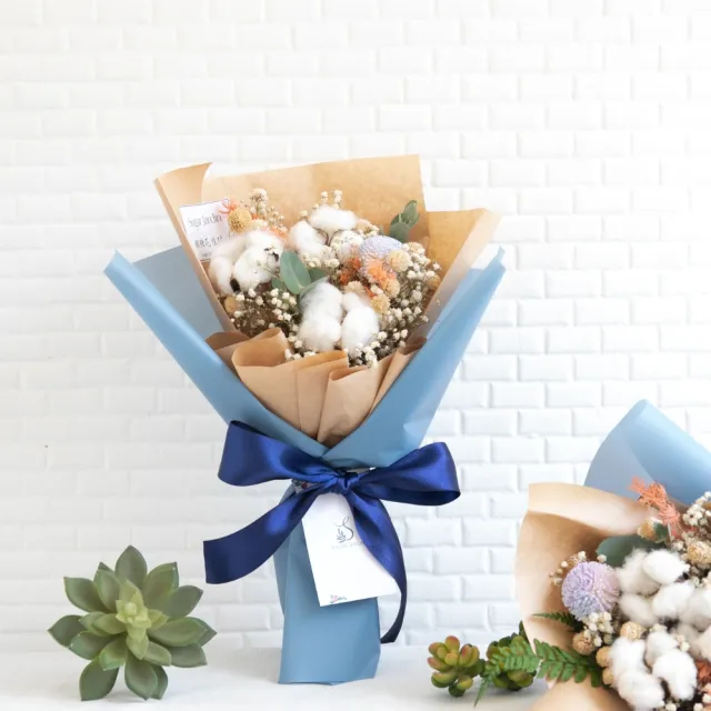 微糖花植間 棉花花束 乾燥花花禮 Momo購物網