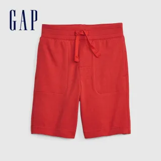 【GAP】男幼童 布萊納系列 純棉簡約運動短褲(671575-紅色)