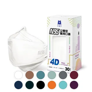 【藍鷹牌】N95 4D立體型醫療成人口罩 30片x3盒