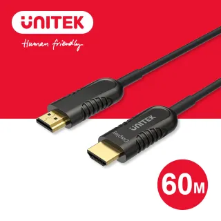【UNITEK】2.0版 光纖 4K60Hz 高畫質HDMI傳輸線公對公-60M(Y-C1034BK)