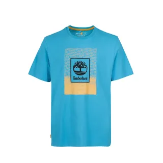 【Timberland】男款天際藍有機棉戶外經典圖案短袖T恤(A282TCM0)