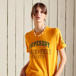 【Superdry】女裝 短袖T恤 T&F(黃)