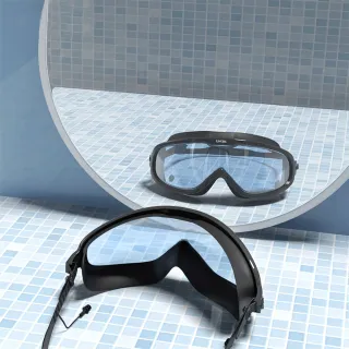 【The Rare】大鏡框防水防霧泳鏡 矽膠高清游泳眼鏡 成人款