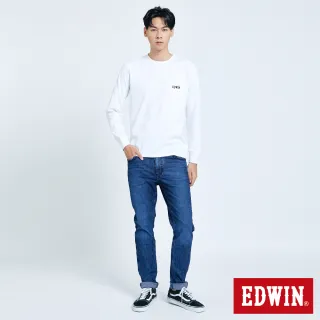 【EDWIN】大尺碼-JERSEYS 迦績超彈力低腰伸縮窄直筒牛仔褲-男款(拔洗藍)