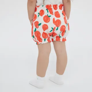 【GAP】嬰兒 布萊納系列 花苞裝飾抽繩針織短褲(826078-白色印花)
