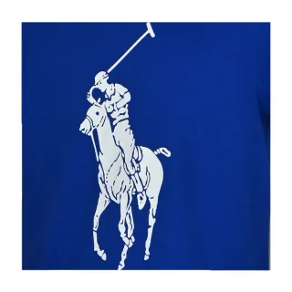 【RALPH LAUREN】大馬藍印花配色圓領短袖T恤(寶藍)