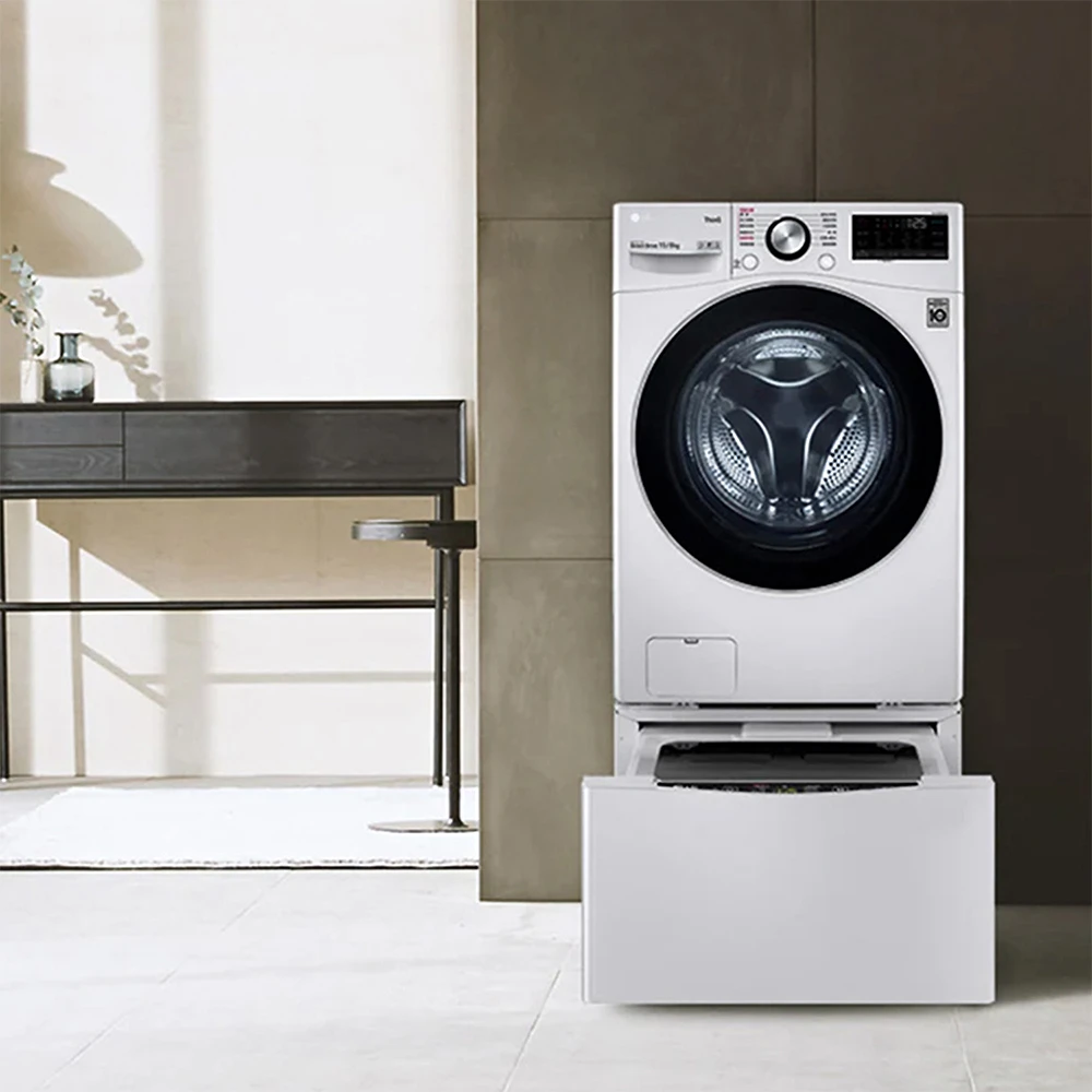 15+2公斤◆蒸洗脫烘WiFi TWINWash雙能洗洗衣機◆冰磁白(WD-S15TBD+WT-SD200AHW)