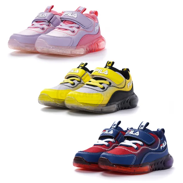 【FILA】KIDS 電燈運動鞋 休閒鞋 電燈鞋 童鞋(7-J852W-061 7-J852W-321 7-J852W-551)