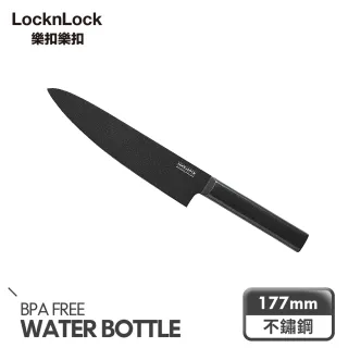 【LocknLock 樂扣樂扣】P&Q橡膠木砧板40x24cm+黑鋒利三德不沾刀17.7cm
