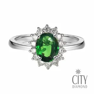 【City Diamond 引雅】『生命之光』14K沙佛萊石白K金鑽石戒指鑽戒