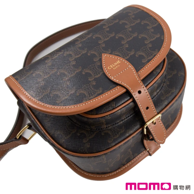 【CELINE】老花凱旋門 馬鞍包(Triomphe Canvas Folco)