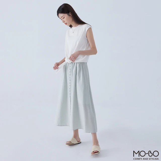 MO-BO【MO-BO】法式浪漫鈕扣傘擺裙(裙子)