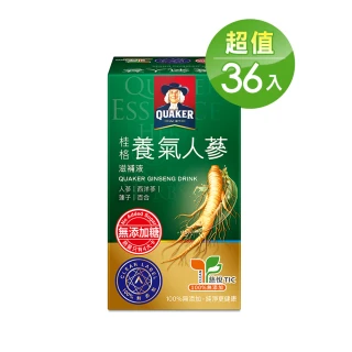 【QUAKER 桂格】無糖養氣人蔘60ml×36入