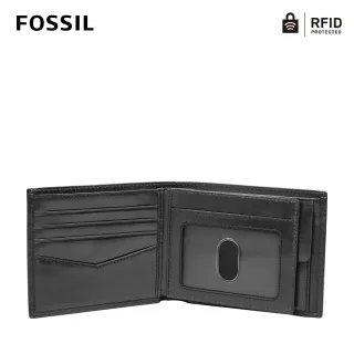 【FOSSIL 官方旗艦館】父親節禮盒 Ryan 真皮RFID防盜大零錢袋皮夾 男 短夾(多色任選)