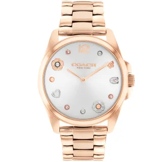 【COACH】花舞晶鑽氣質腕錶-36mm/玫瑰金(14504023)