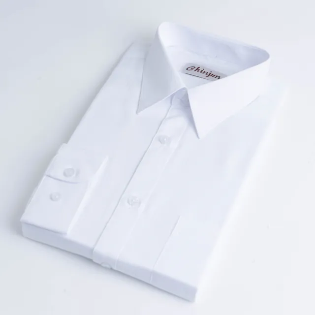 【CHINJUN】抗皺襯衫-長袖、白底條紋、編號：8026(商務