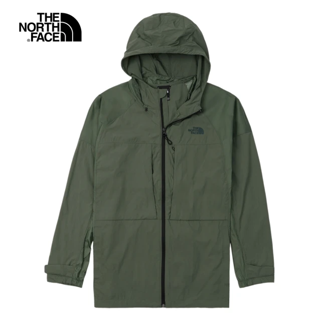 The North Face【The North Face】北面UE男款綠色防曬防風輕薄休閒連帽外套｜7W8UNYC