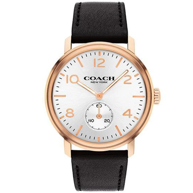 COACH【COACH】小秒圈時尚皮帶手錶-42mm/黑(14602543)