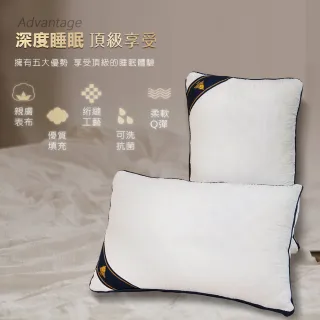 【JAROI】台灣製七星級飯店可水洗抗菌枕(買1送1)