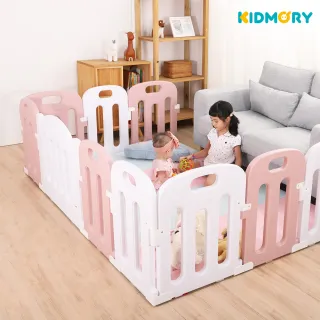 【KIDMORY】14片裝兒童遊戲圍欄+兒童IXPE安全折疊遊戲地墊(KM-568+KM-566)