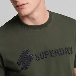 【Superdry】男裝 短袖T恤 CODE SL APPLIQUE(橄欖綠)