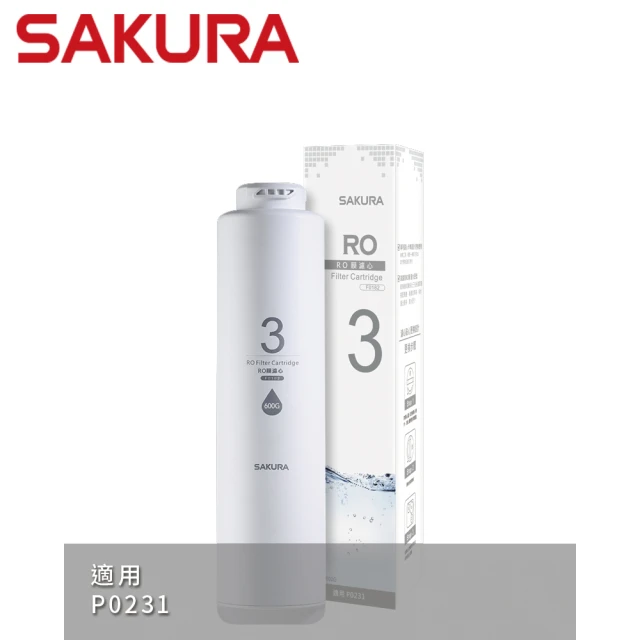 【SAKURA 櫻花】RO膜濾心600G 適用機型P0231第三道(F0182)