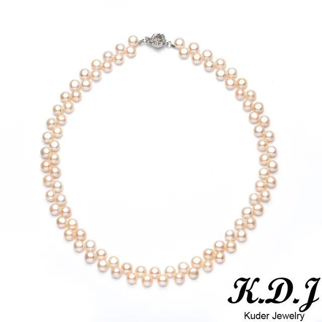 【K.D.J 圓融珠寶】古典編織粉色珍珠項鍊
