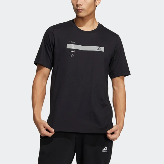 【adidas 愛迪達】上衣 男款 短袖上衣 運動 亞規 TH MH TEE 黑 HM5150