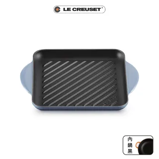 【Le Creuset】琺瑯鑄鐵鍋雙耳正方烤盤24cm(礦石藍/櫻桃紅/火焰橘/加勒比海藍/雪紡粉/馬賽藍)