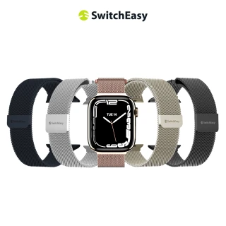 【SwitchEasy 美國魚骨】Apple Watch 8/7/6/5/4/SE Mesh 不鏽鋼米蘭磁扣錶帶(通用最新Apple Watch 8)